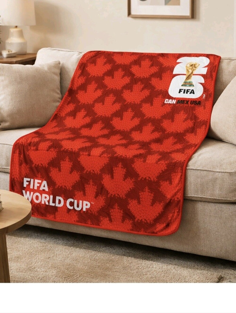 Licensed Product FIFA World Cup Team Canada Silk Plush Throw, 50" x 60"